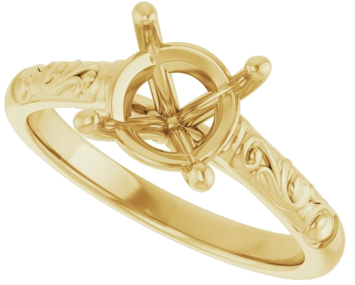 Sužadėtuvių Žiedas „Solitaire“ 14k yellow gold Round 8mm (5)