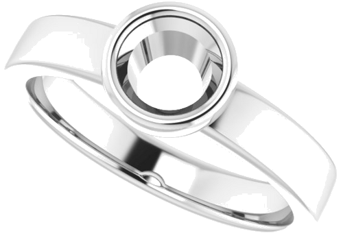 Sužadėtuvių Žiedas „Bezel-Set Solitaire“ 14k white gold Round 5.5mm (5)