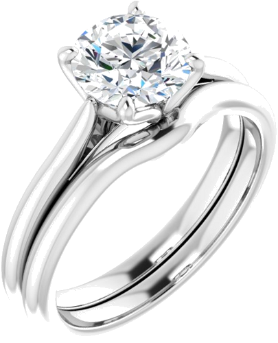 14K White  7 mm Round Solitaire Engagement Ring Mounting (6)