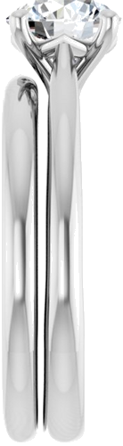 Sužadėtuvių Žiedas „Solitaire“ 585 Baltojo Aukso Round 6.5mm (9)