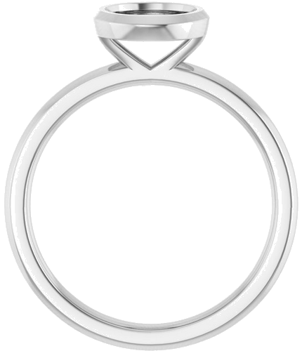 Sužadėtuvių Žiedas „Bezel-Set Solitaire“ 14k white gold Round 6.4mm (2)