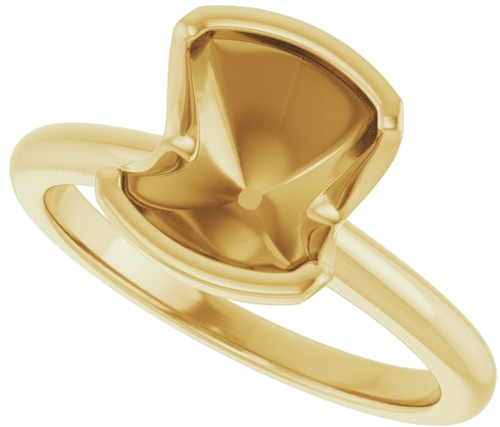 Sužadėtuvių Žiedas „Half-Bezel“ 14k yellow gold Cushion 8mm (5)