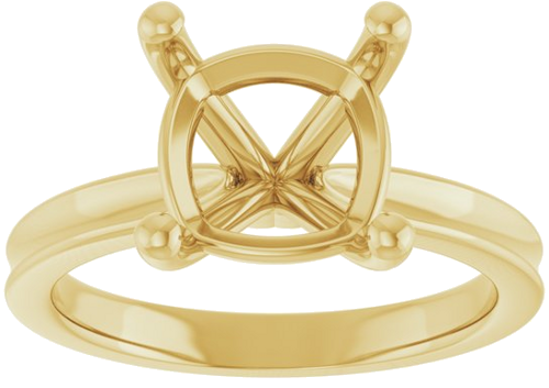 Sužadėtuvių Žiedas 14k yellow gold Cushion 9mm (3)