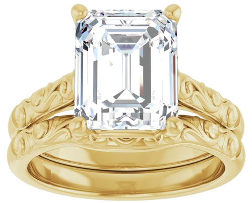 Sužadėtuvių Žiedas „Solitaire“ 14k yellow gold Emerald 10mm x 8mm (8)