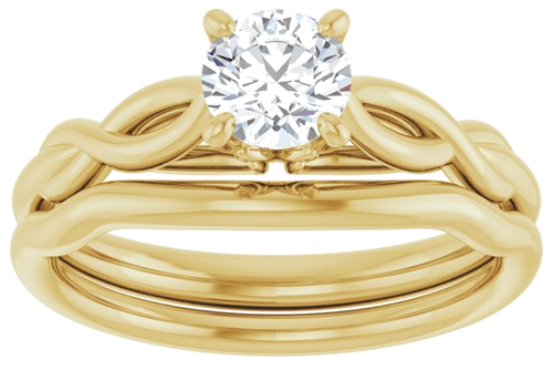 14K Yellow  5.2 mm Round Solitaire Engagement Ring Mounting (8)