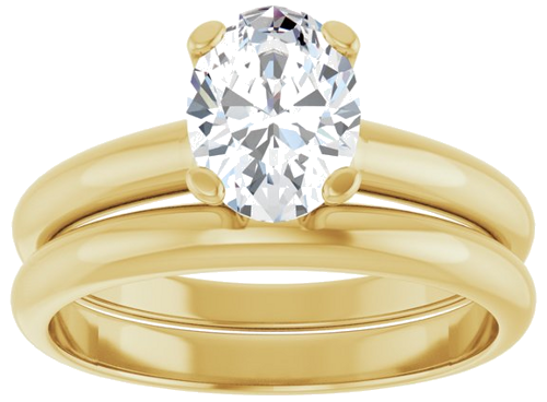 Sužadėtuvių Žiedas „Solitaire“ 14k yellow gold Oval 8mm x 6mm (8)