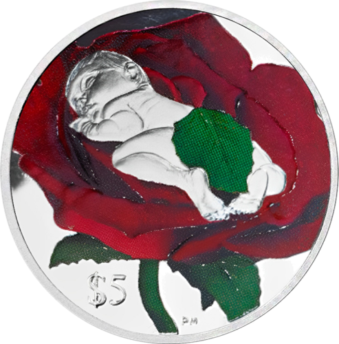 1/2 oz Naujagimis Mergelių Salos sidabrinė moneta (5)