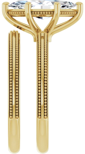 Sužadėtuvių Žiedas „Solitaire Milgrain“ 14k yellow gold Marquise 12mm x 6mm (9)