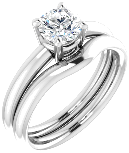 Sužadėtuvių Žiedas „Solitaire“ 14k white gold Round 5.8mm (6)