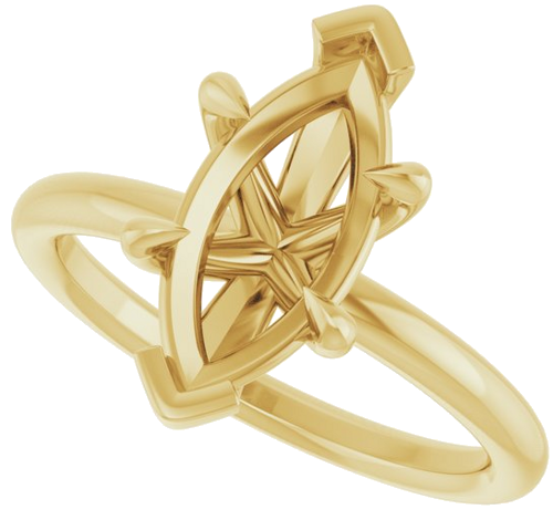 Sužadėtuvių Žiedas „Claw-Prong Solitaire“ 14k yellow gold Marquise 13mm x 6.5mm (5)
