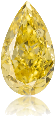 0.33 carat Fancy Intense Yellow-SI2 Natūralus Pear Deimantas (1)