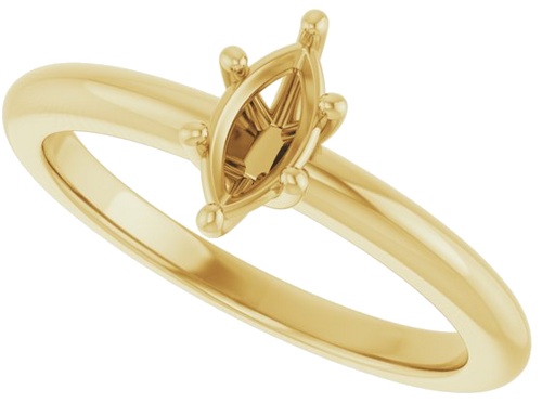 Sužadėtuvių Žiedas 14k yellow gold Marquise 7mm x 3.5mm (5)