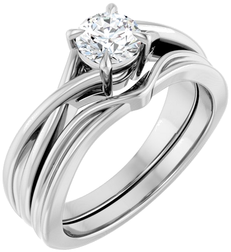 Sužadėtuvių Žiedas „Claw-Prong Solitaire“ 14k white gold Round 5.2mm (6)