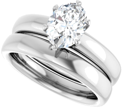 14K White 8x6 mm Oval Engagement Ring Mounting (10)