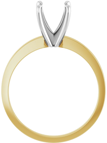 Sužadėtuvių Žiedas „Solitaire“ 585 Baltojo Ir Geltonojo Aukso Round 7.3mm x 7.7mm (2)