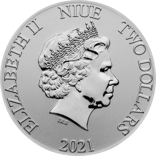 2 oz Bisa jūrinis vėžlys Niujė sidabrinė moneta (Mix metai) (2)