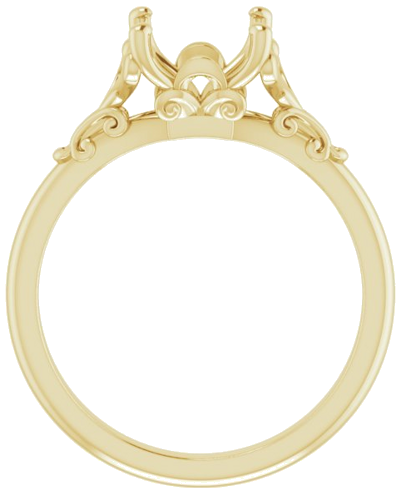 14K Yellow 6 mm Square Solitaire Engagement Ring Mounting (2)