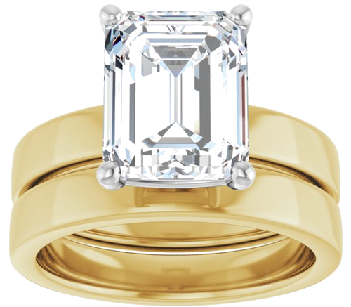 Sužadėtuvių Žiedas „Solitaire“ 14k yellow/white gold Emerald 10mm x 8mm (8)