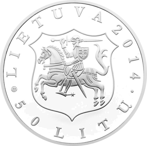 2014 Битката при Орша Литва Сребърна монета от 50 лита PF 70 ULTRA CAMEO (4)