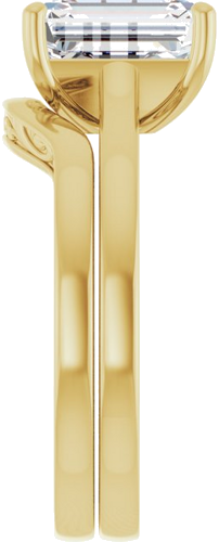 Sužadėtuvių Žiedas „Solitaire“ 585 Geltonojo Aukso Emerald 9mm x 7mm (9)