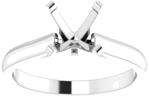 14K White 7.5 mm Round Solitaire Engagement Ring Mounting (2)