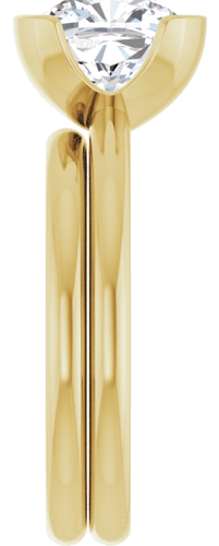 Sužadėtuvių Žiedas „Half-Bezel“ 14k yellow gold Cushion 8mm (9)