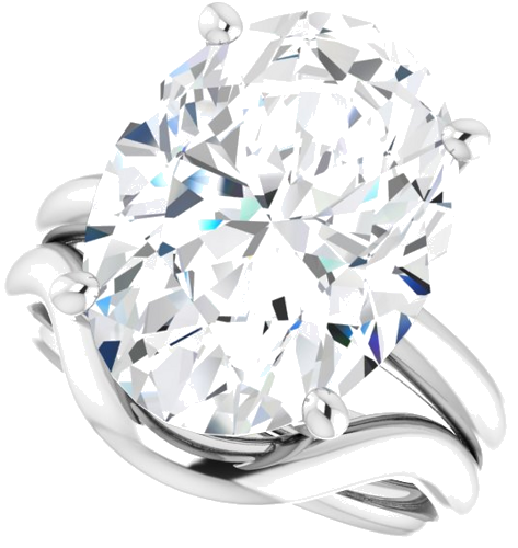 Sužadėtuvių Žiedas „Solitaire“ 925 Sidabro Oval 16mm x 12mm (10)