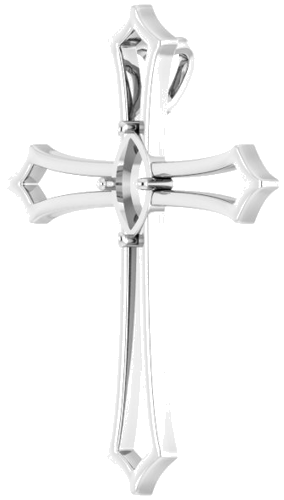 Pakabukas „Accented Cross“ 14k white gold Marquise 8mm x 4mm (2)