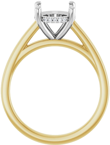 Sužadėtuvių Žiedas „Hidden Halo-Style“ 14k yellow/white gold Oval 10mm x 8mm (2)