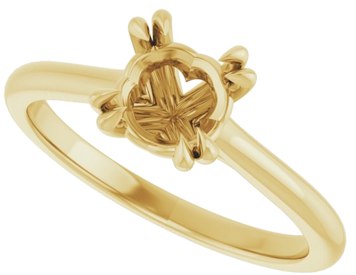 14K Yellow 6.5 mm Round Solitaire Engagement Ring Mounting (5)