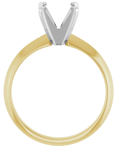 14K Yellow White 7.6 mm Round Solitaire Engagement Ring Mounting (2)