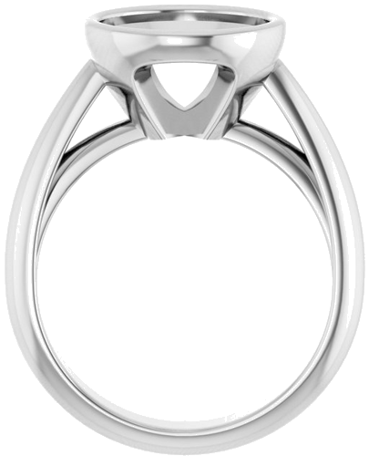 Sužadėtuvių Žiedas „Bezel-Set Solitaire“ 14k white gold Round 10mm (2)