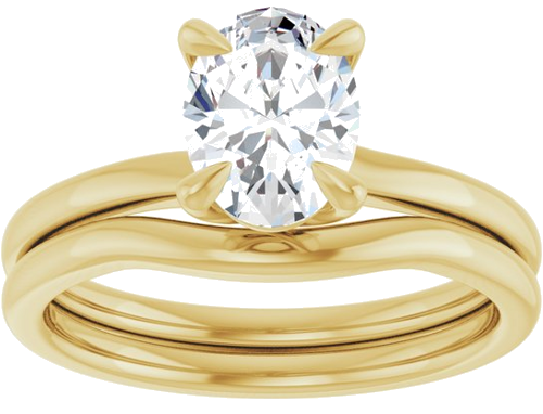 Sužadėtuvių Žiedas 14k yellow gold Oval 8mm x 6mm (8)