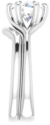 Sužadėtuvių Žiedas „Solitaire“ 585 Baltojo Aukso Round 7.4mm (9)