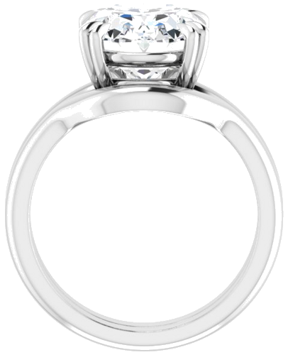 Sužadėtuvių Žiedas „Double Claw-Prong Solitaire“ 14k white gold Oval 12mm x 10mm (7)