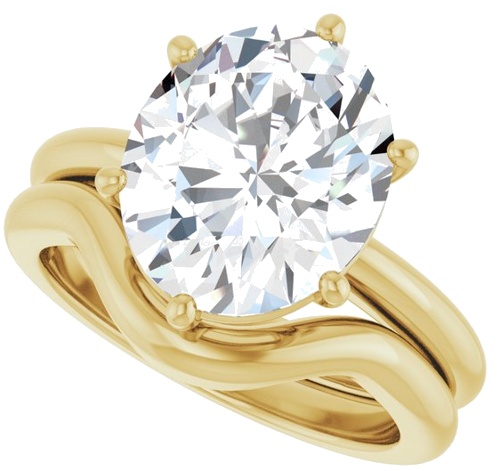 Sužadėtuvių Žiedas 14k yellow gold Oval 12mm x 10mm (10)