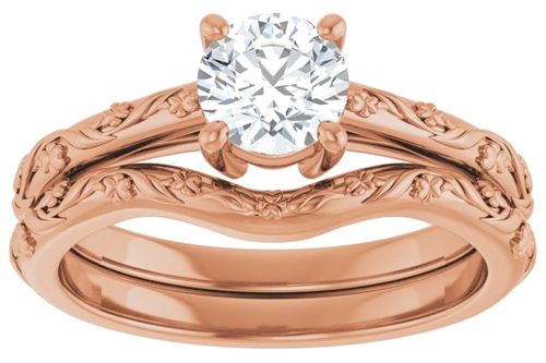 Sužadėtuvių Žiedas „Solitaire“ 10k rose gold Round 5.5mm (8)