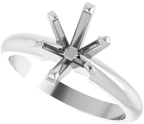 Sužadėtuvių Žiedas „Solitaire“ 14k white gold Oval 8mm x 6mm (5)