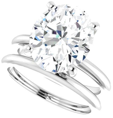 14K White  12x10 mm Oval Solitaire Engagement Ring Mounting (10)