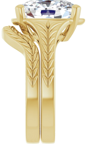 Sužadėtuvių Žiedas „Solitaire“ 14k yellow gold Elongated Cushion 12mm x 10mm (9)