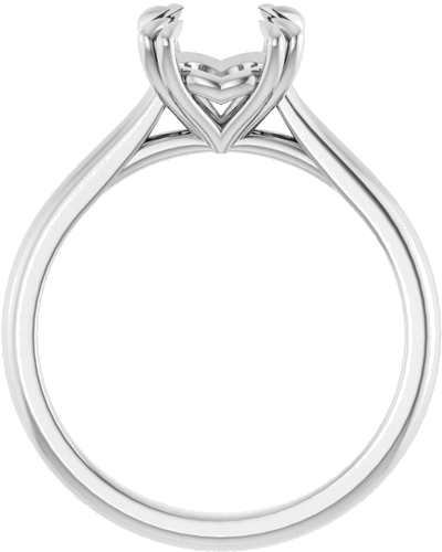 14K White 8 mm Round Solitaire Engagement Ring Mounting (1)