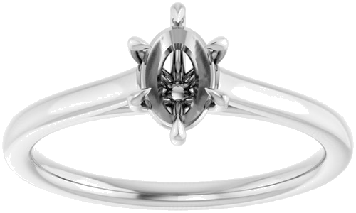Sužadėtuvių Žiedas „Claw-Pong“ 14k white gold Oval 6.5mm x 4.5mm (3)