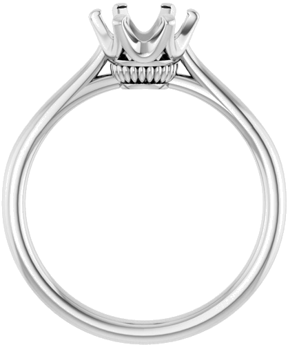 14K White 7 mm Round Engagement Ring Mounting (2)