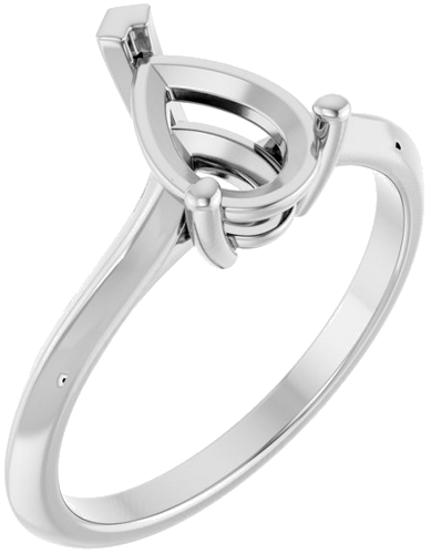 Sužadėtuvių Žiedas „Solitaire“ 585 Baltojo Aukso Pear Shape 9mm x 6mm (1)