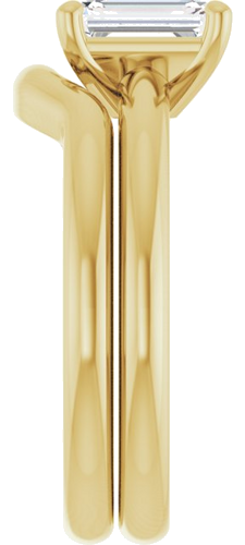Sužadėtuvių Žiedas 14k yellow gold Emerald 7mm x 5mm (9)