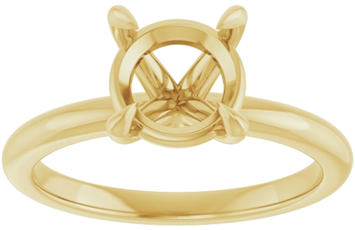 14K Yellow 8 mm Round Solitaire Engagement Ring Mounting (3)