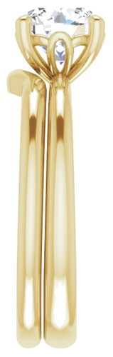 Sužadėtuvių Žiedas „Solitaire“ 585 Geltonojo Aukso Round 7mm (9)