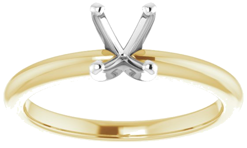 Sužadėtuvių Žiedas „Solitaire“ 585 Geltonojo Aukso Ir 950 Platinos Oval 7mm x 5mm (3)