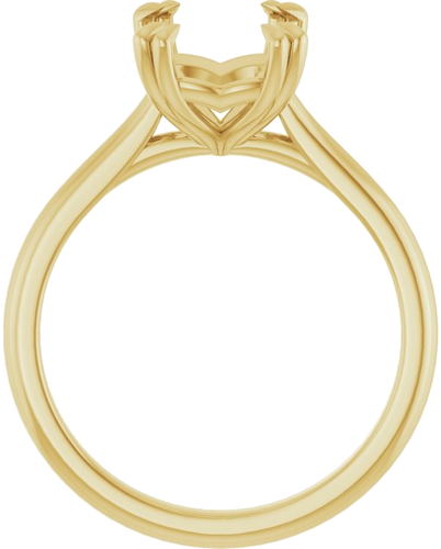 Sužadėtuvių Žiedas „Double Claw-Prong“ 10k yellow gold Emerald 9mm x 7mm (2)