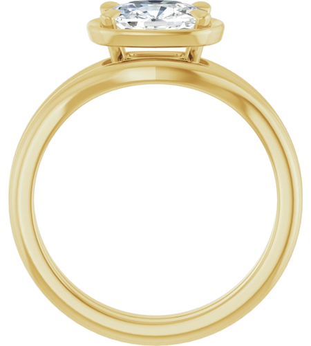 Sužadėtuvių Žiedas „Claw-Prong Solitaire Bezel-Style“ 14k yellow gold Elongated Cushion 7.5mm x 5.5mm (7)